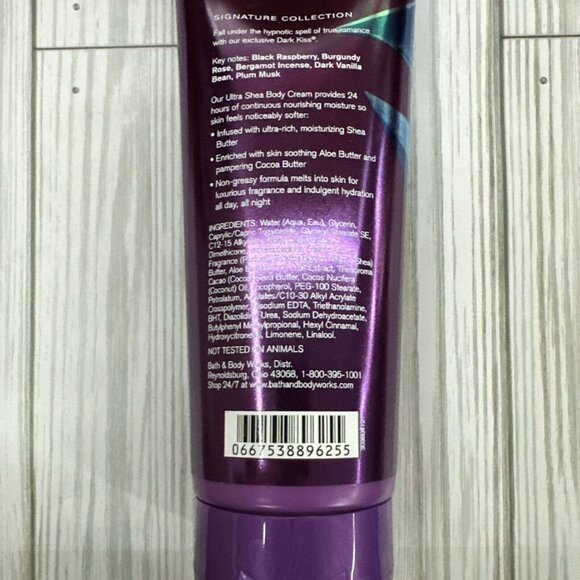 Bath and Body Works Dark Kiss 24 HR Ultra Shea Body Cream 8 oz - Picture 6 of 7